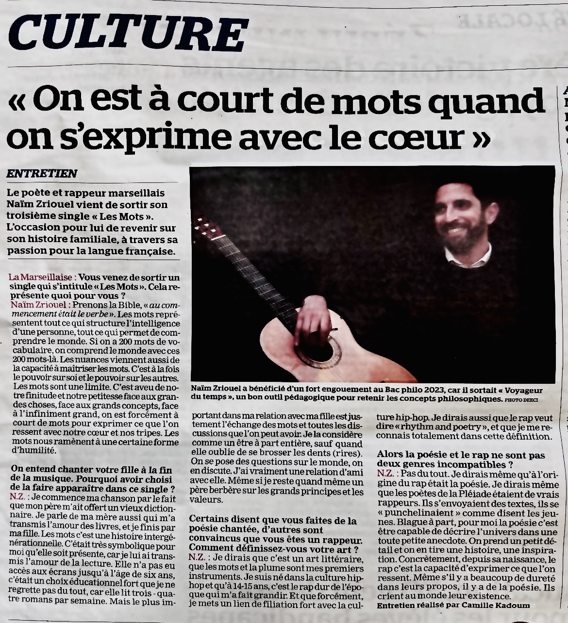 Article La Marseillaise — Naïm Zriouel